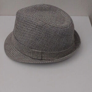 Fedora hat Gray Woven Unisex Euc